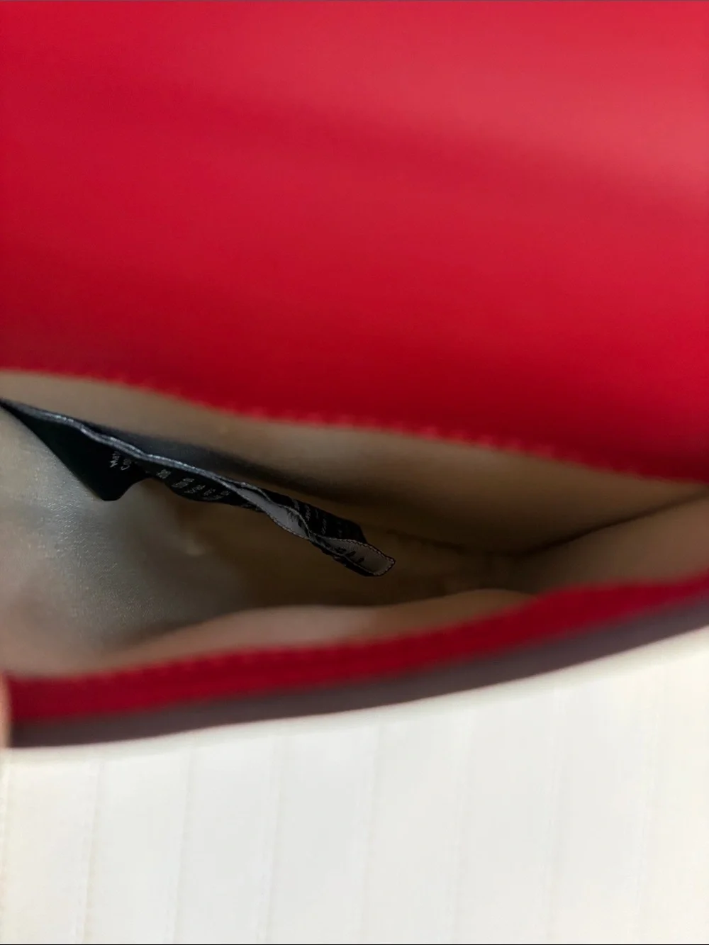 Ralph Lauren Red Leather Crossbody Phone Pouch with Gold Chain